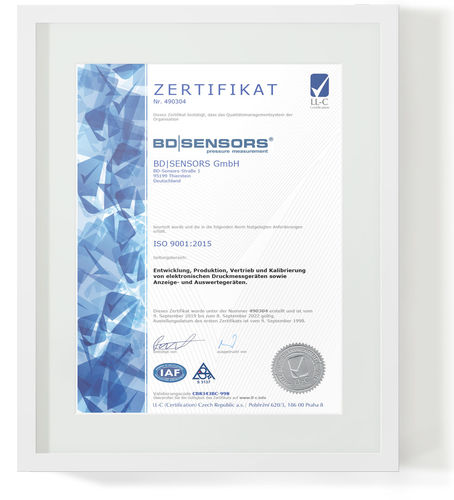 BD|SENSORS ISO 9001 certificate